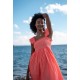 Wallis Simpson Dress Coral Dreams Organdie with Chantilly Hand Smocking